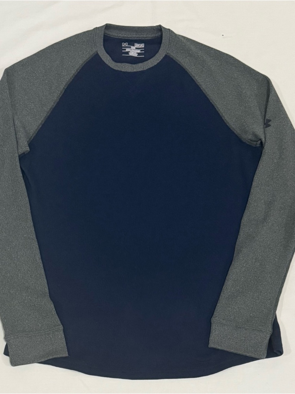 Under Armour Waffle Crew Neck Long Sleeve  Loose Fit  Shirt Blue Men’s Medium